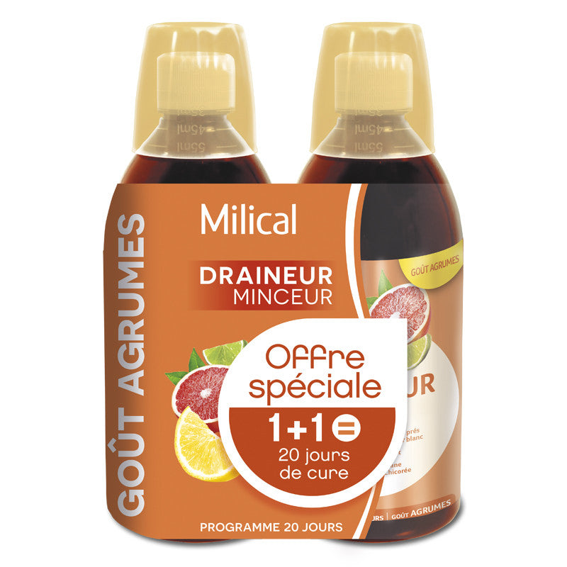 Milical Draineur ultra goût agrumes lot de 2