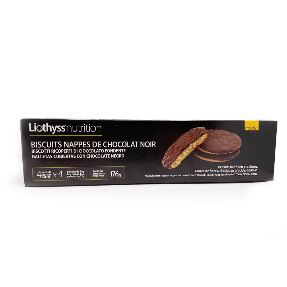 Biscuits protéinés nappés au chocolat Liothyss nutrition Paquet de 16