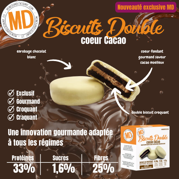 Biscuits double coeur saveur Cacao Boîte de 8 MD