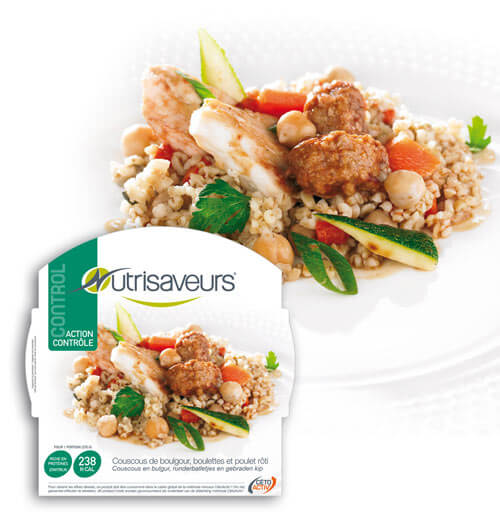 Plat cuisiné Couscous de boulgour, boulettes et poulet Nutrisaveurs