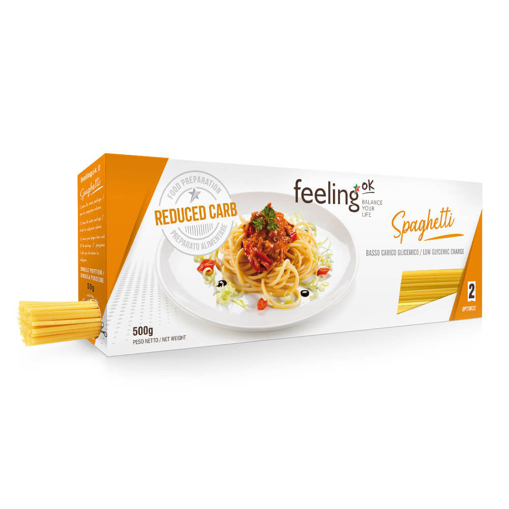 Spaghetti protéinés à haute teneur en fibres Optimize – 500 g – FeelingOK – spécial régime low carb