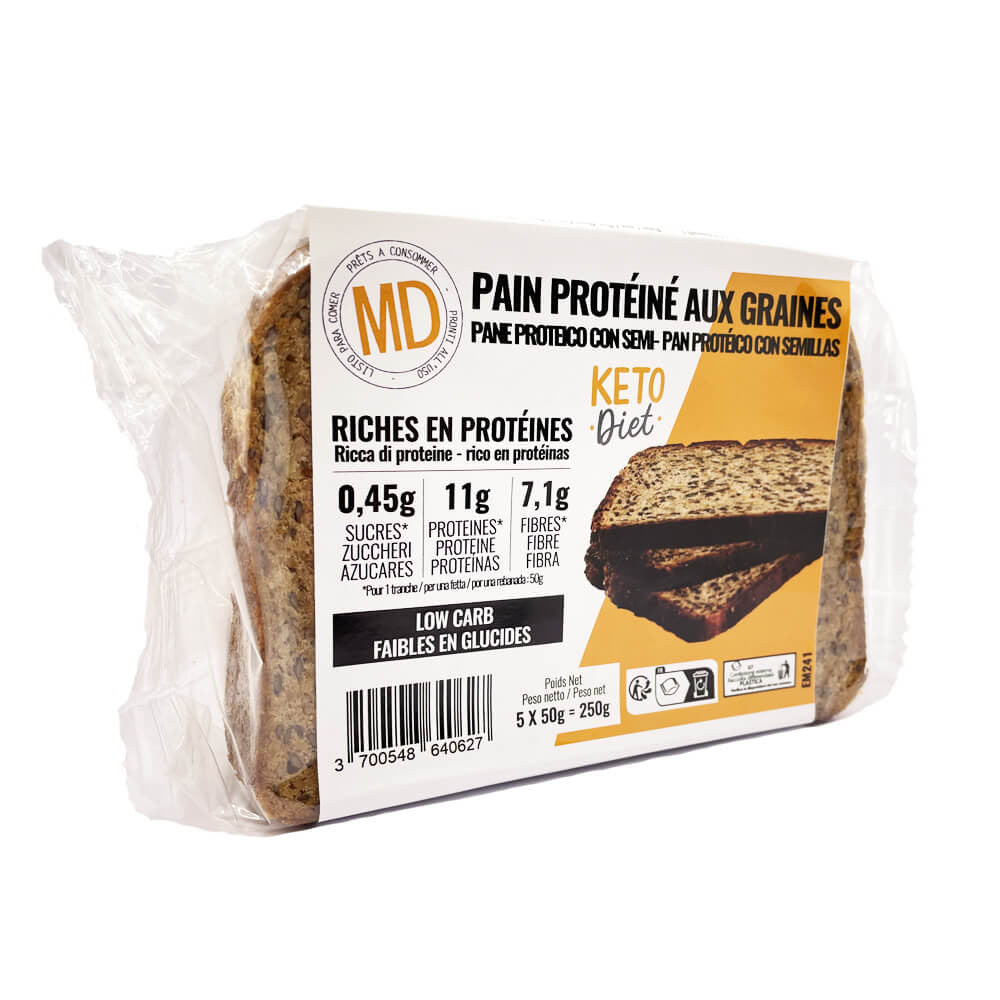 Pain protéiné aux graines 5 tranches paquet de 250g MD