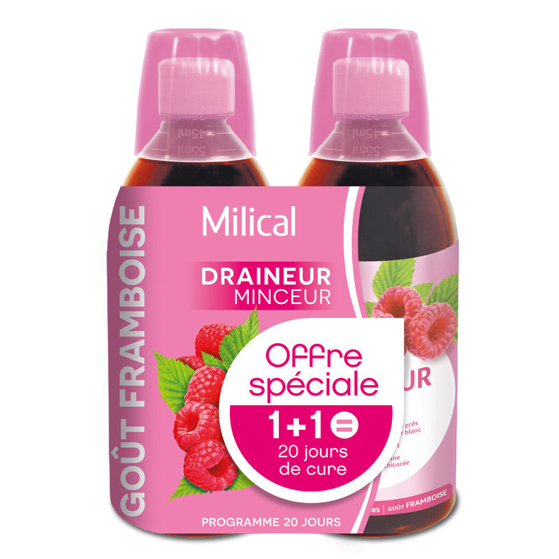 Milical Draineur minceur ultra goût FRAMBOISE lot de 2