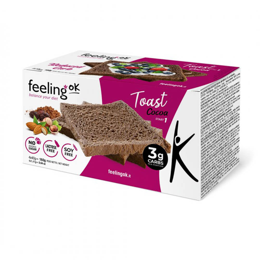 Toasts protéinés saveur CACAO Phase1 FeelingOk Boîte de 160g