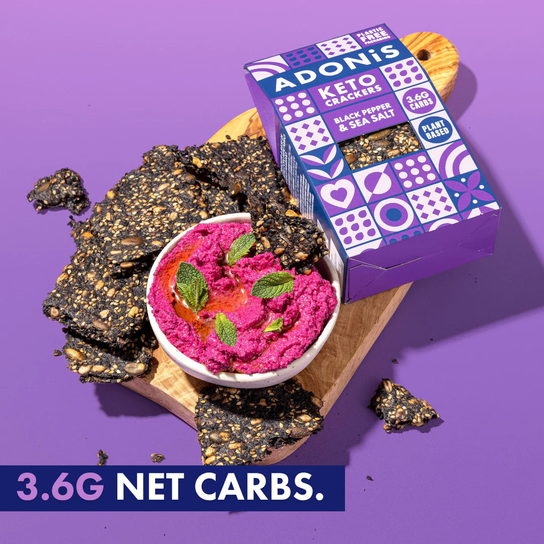 Crackers Keto Poivre noir et sel de mer ADONIS
