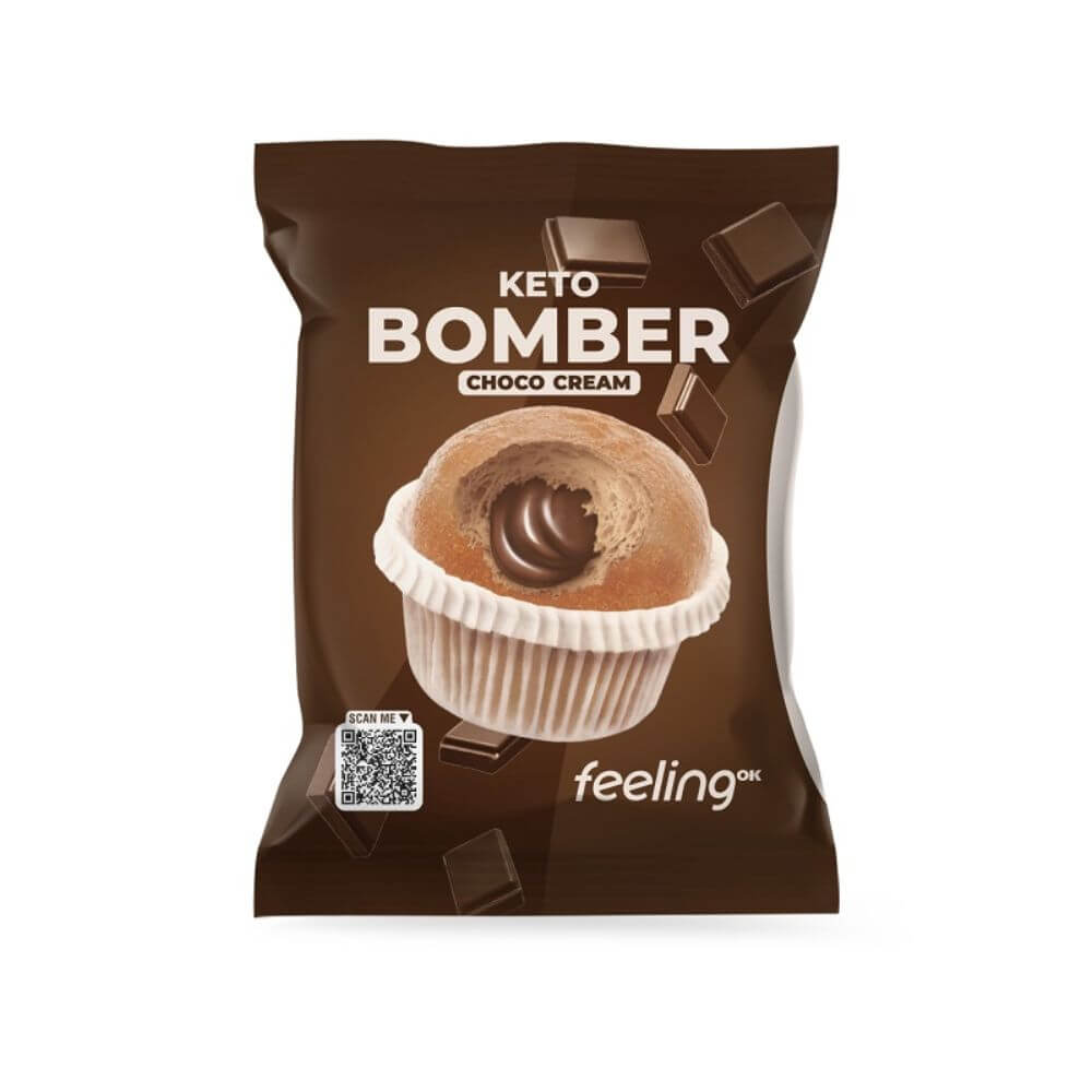 Muffin protéiné KETO fourré à la crème de chocolat FeelingOk 50g