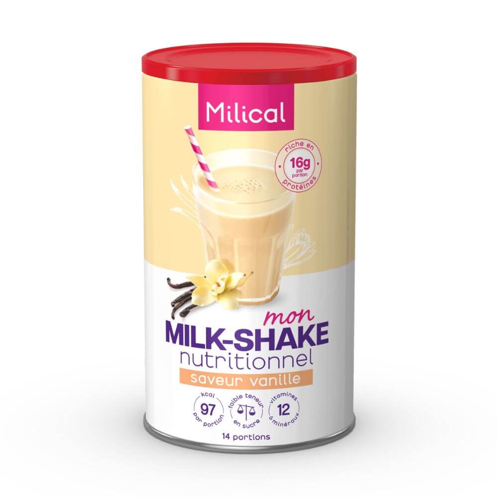 Mon Milk-Shake nutritionnel Vanille - POT 14 boissons MILICAL