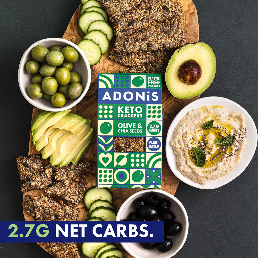 Crackers Keto Olive et graines de Chia ADONIS