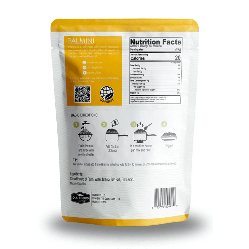 Palmini - Angel Hair - 4 g de glucides - Sans gluten - Paquet de 338 g