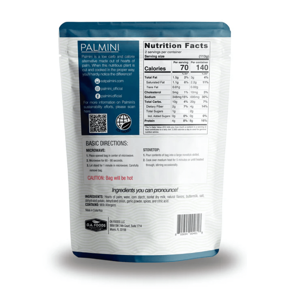 Palmini - Purée Beurre et Herbes - 8 g de glucides - Sans gluten - Paquet de 226 g