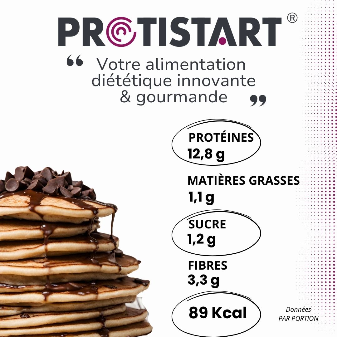 Pancake protéiné nature aux pépites de chocolat Pot 300g PROTISTART