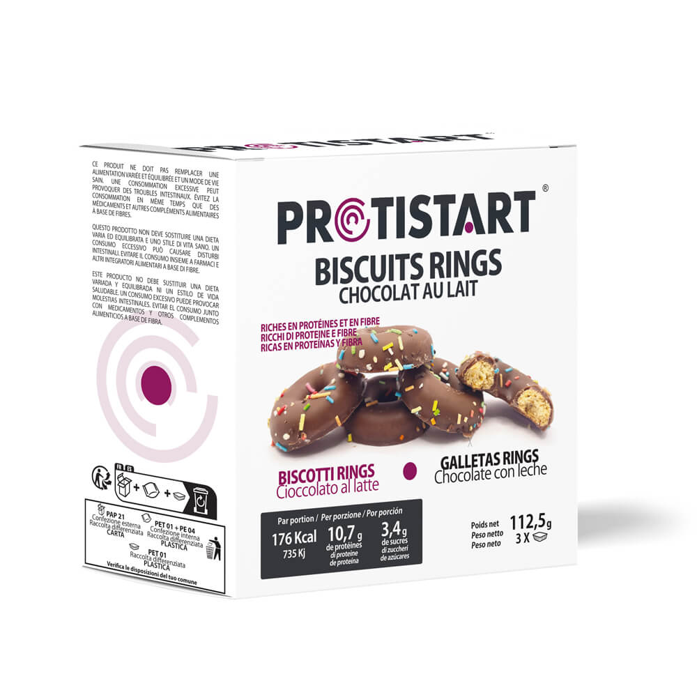 Biscuits protéinés RINGS chocolat Lait PROTISTART