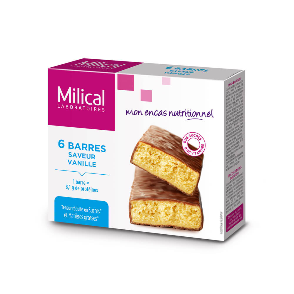 Milical Barres saveur vanille boîte de 6