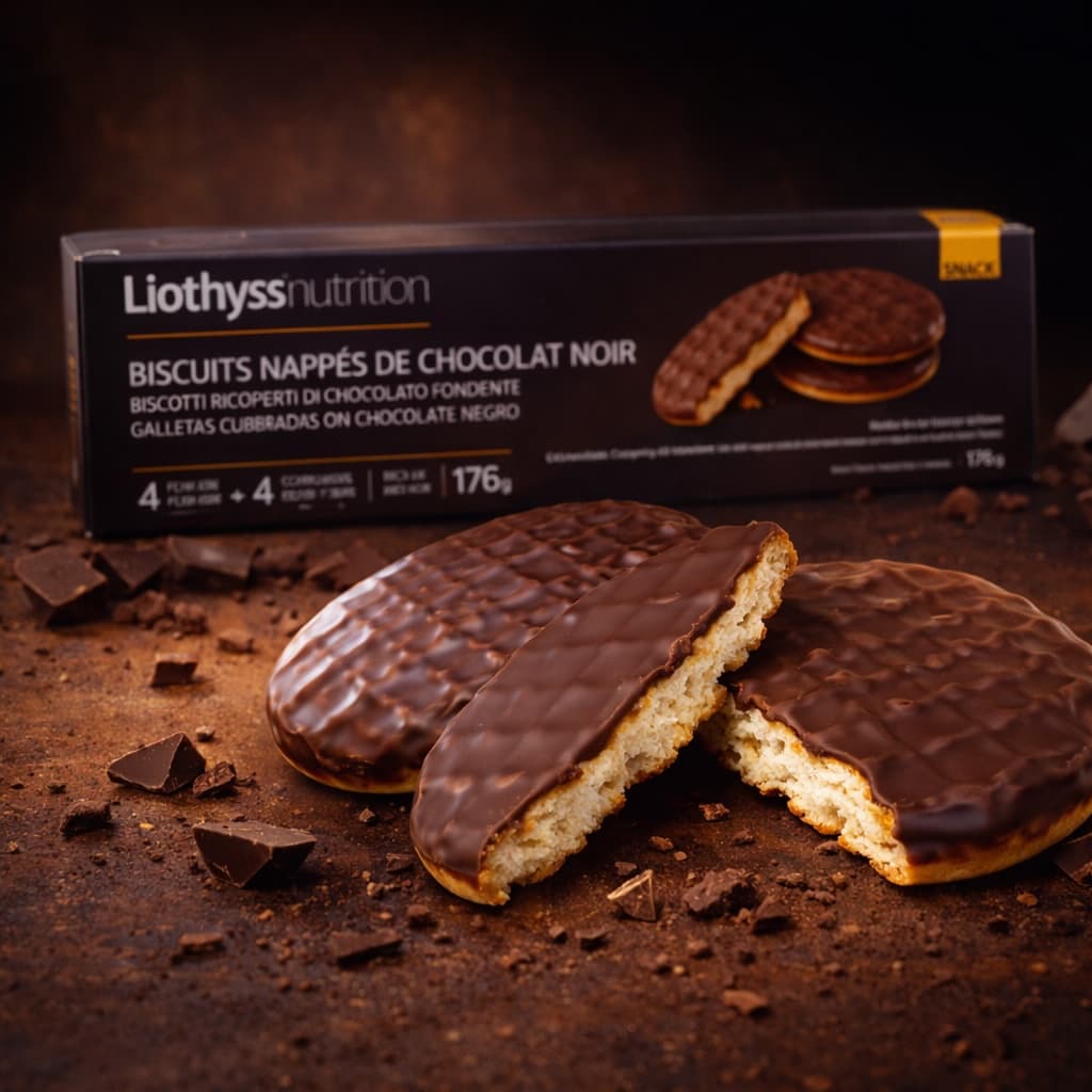 Biscuits protéinés nappés au chocolat Liothyss nutrition Paquet de 16