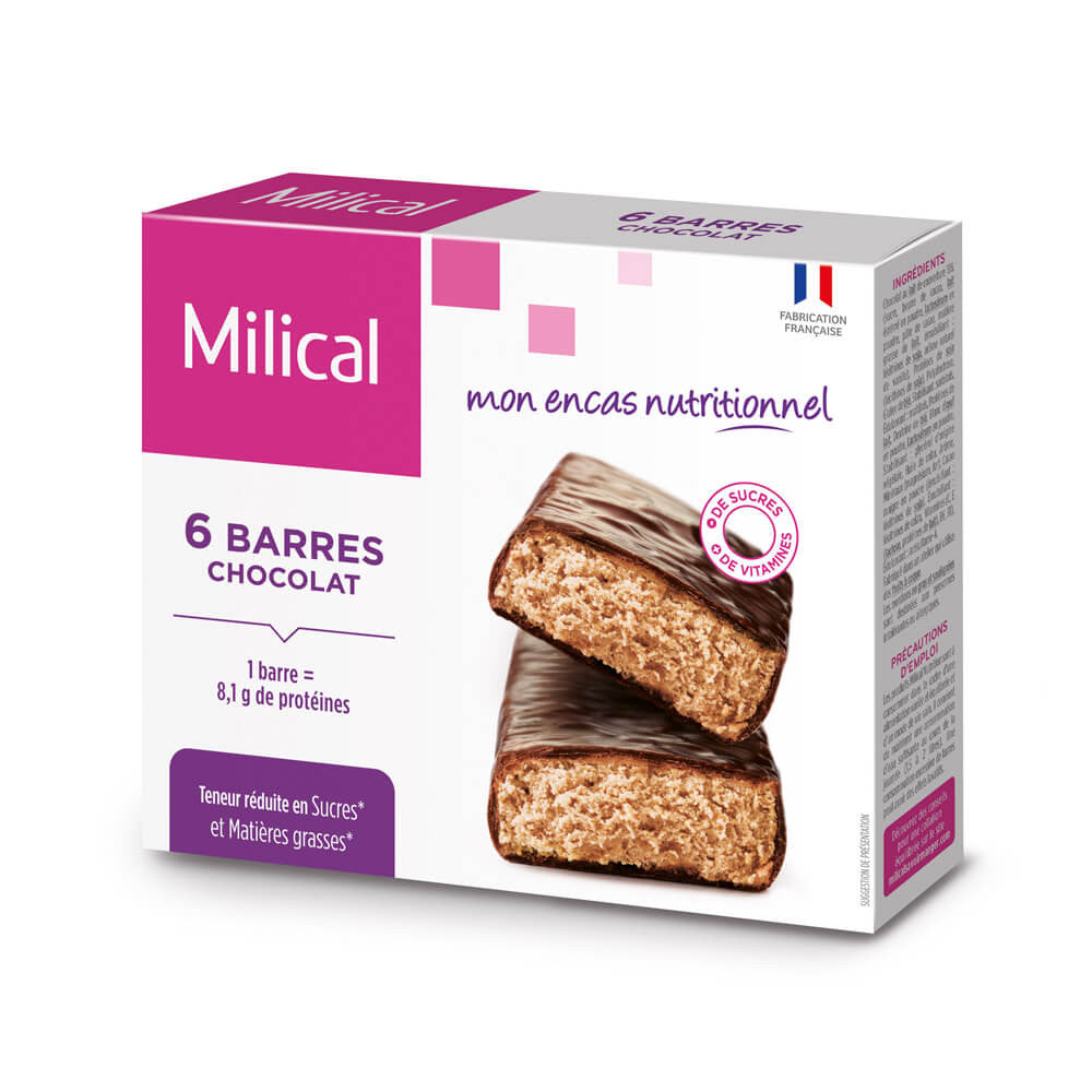 Milical Barres saveur chocolat boîte de 6