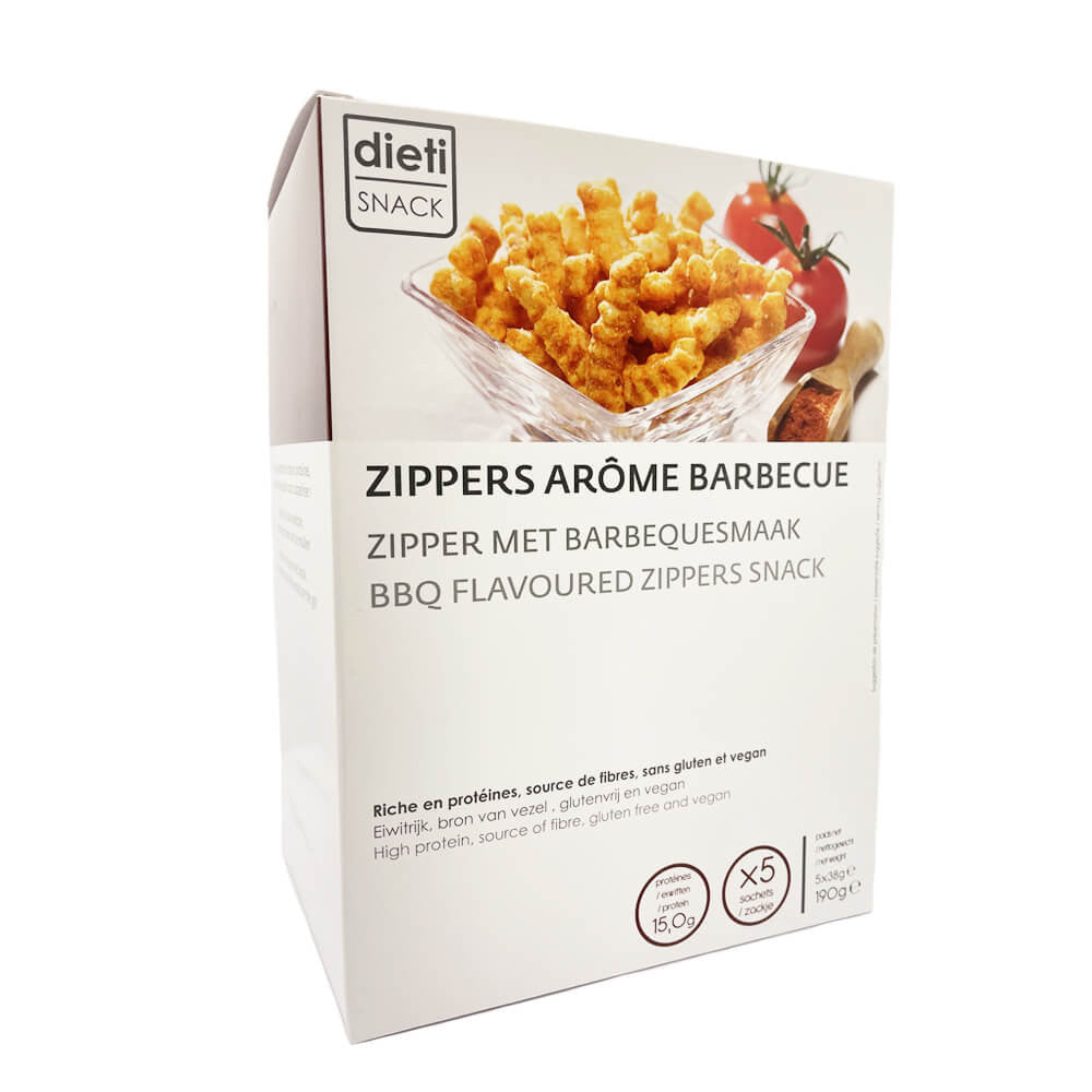 Chips protéinées Zippers Barbecue 5 sachets DietiSnack