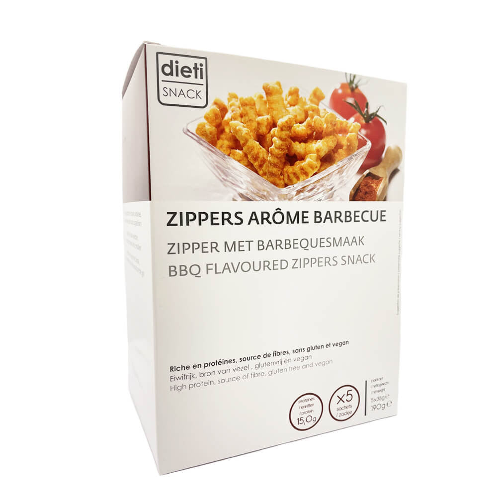 Patatas fritas Zippers proteínas sabor barbacoa Dietisnack