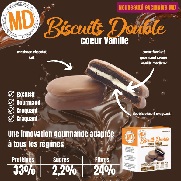 Biscuits double coeur saveur Vanille Boîte de 8 MD