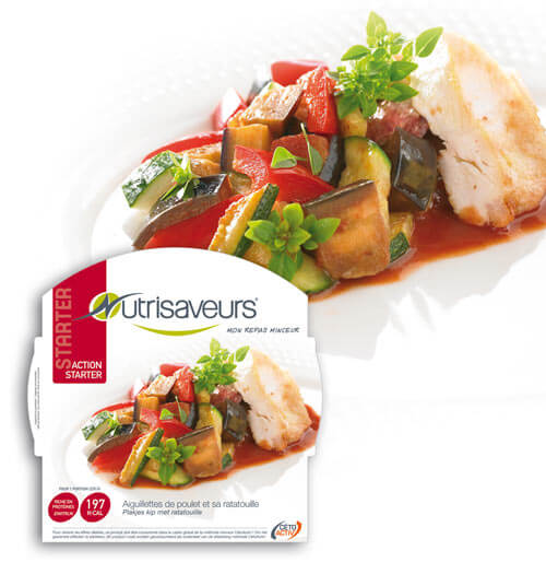 Plat cuisiné Aiguillettes de poulet et sa ratatouille Nutrisaveurs