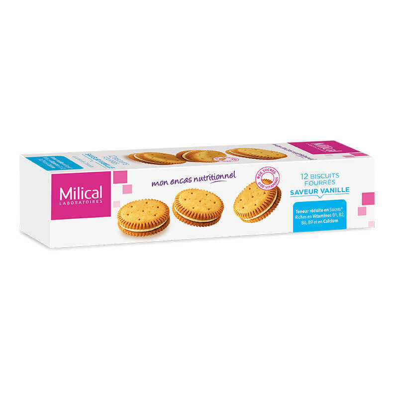 Milical Biscotti ripieni alla vaniglia scatola da 12