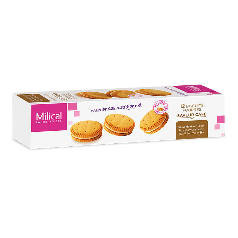Biscotti Milical ripieni di caffè scatola da 12
