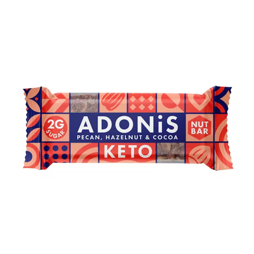 Barretta cheto alle noci pecan e nocciole 35g Adonis