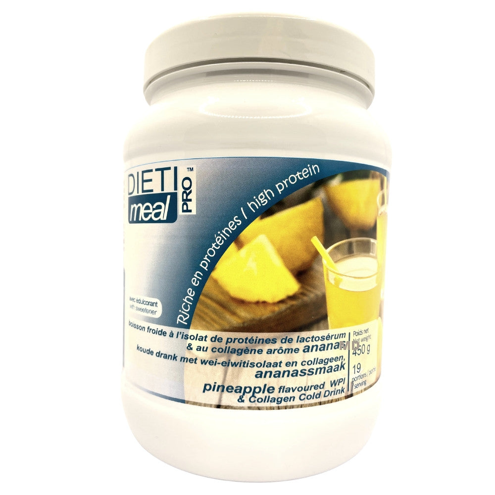 Bebida rica en proteínas de colágeno sabor Piña Tarro 450g DietiMeal