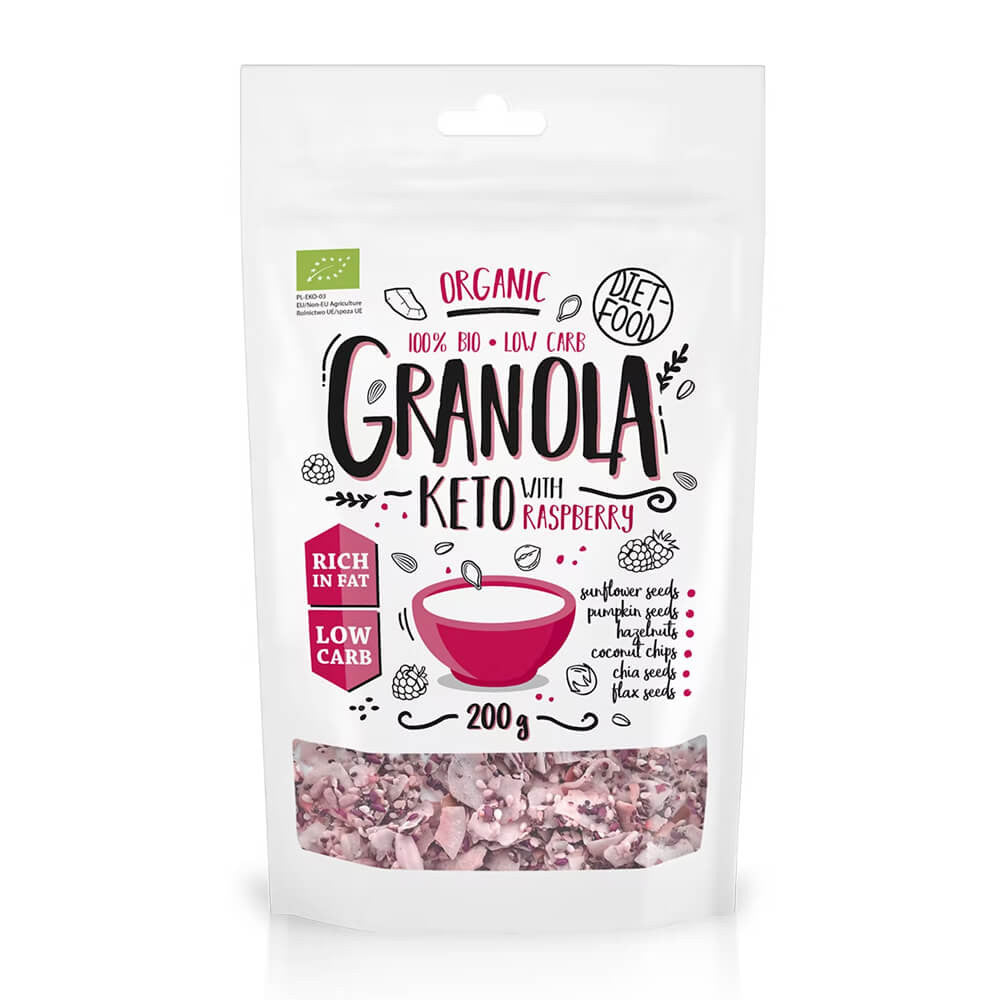 GRANOLA FRAMBOISE KETO - 200g - Diet Food