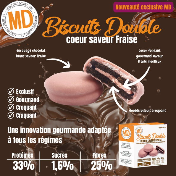 Biscuits double coeur saveur Fraise Boîte de 8 MD DDM 05/2024