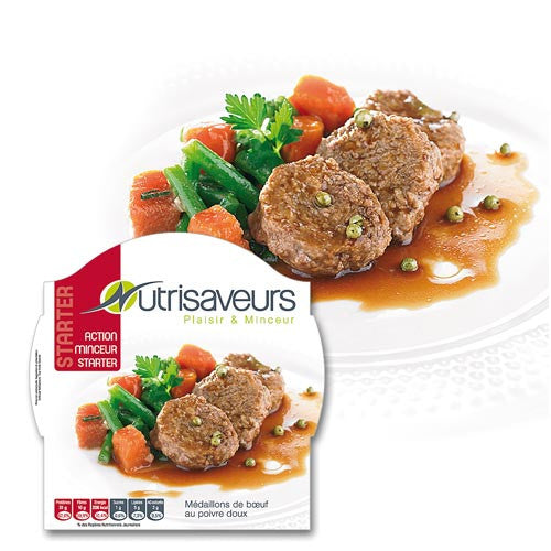 Plat cuisiné Médaillons de bœuf et légumes en sauce Nutrisaveurs