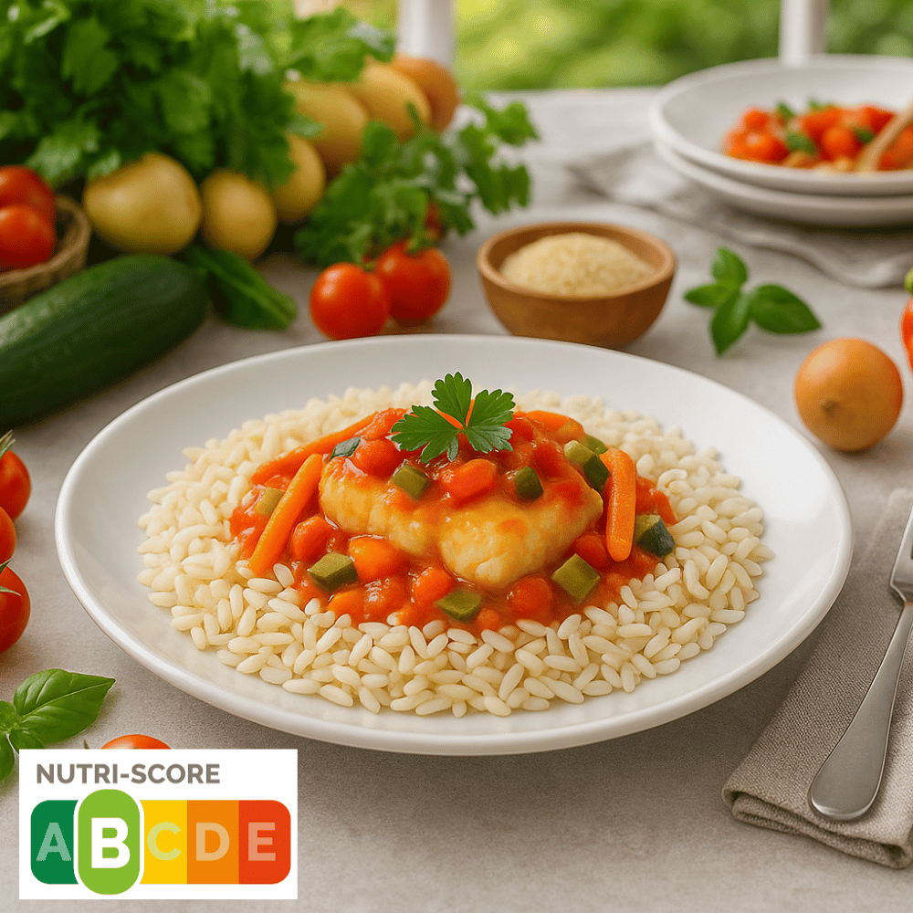 Plat cuisiné Colin à la Méditerranéenne et son riz MD 280g