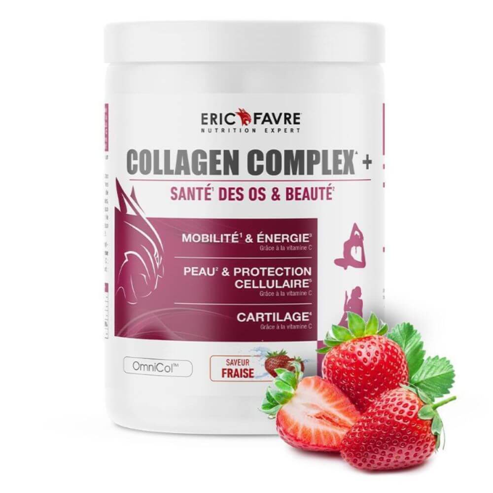 Collagen complex Acide hyaluronique Vitamine C saveur Fraise pot de 300g Eric Favre
