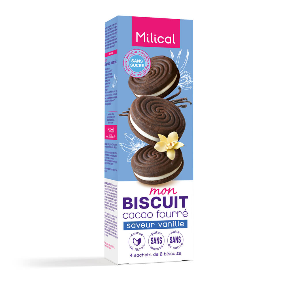 Milical Mon Biscuit Cacao fourré saveur Vanille