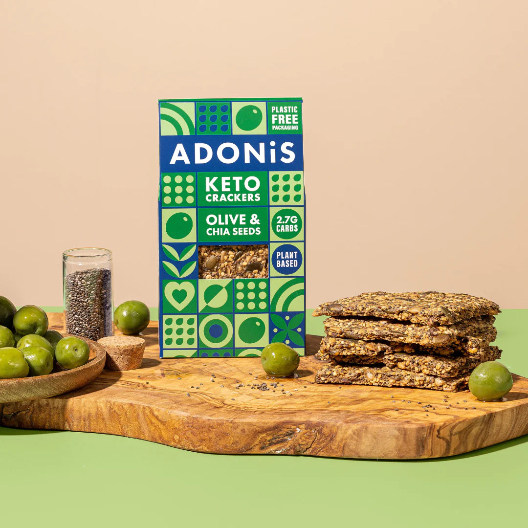 Crackers Keto Olive et graines de Chia ADONIS